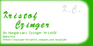 kristof czinger business card